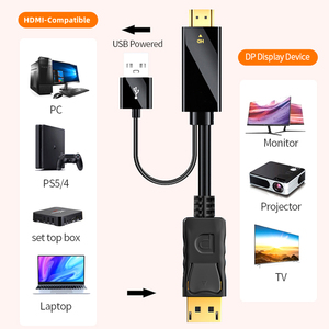 Cable HDMI activo de 1,8 M macho a macho/hembra a Displayport 4K @ 60Hz 4K30Hz Adaptador convertidor unidireccional de entrada de HDMI a salida DP - Product Image 3