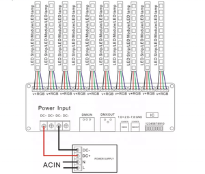Регулятор яркости высокой мощности 12 в 24 в контроллер 30 каналов DMX rgb контроллер светодиодной ленты декодер dmx 512 - Product Image 5