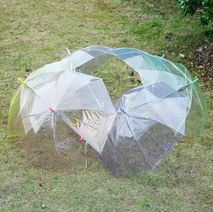 Transparent PVC Long Handle Straight Umbrella Candy-Colored 8 Bone <strong>Rain</strong> <strong>Cover</strong> for Travel Manual Control Clear Sun Protection - Product Image 3