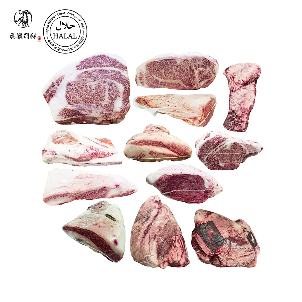 Japanisches Schwarzes Wagyu-Gesamtsatz 1 Kuh gefrorenes Halal-Rindfleisch Kurze Rippen Großhandel