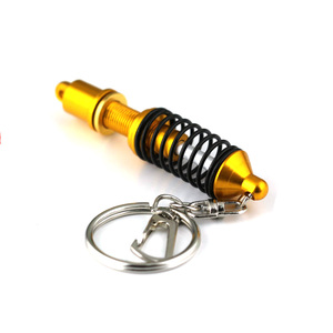 ชิ้นส่วนรถยนต์โลหะผสมสังกะสีโช้คอัพสปริง Coilover พวงกุญแจพวงกุญแจพวงกุญแจสีดำสีแดง - Product Image 5