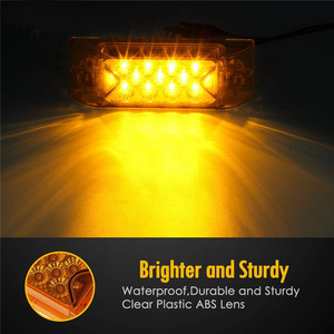 2&quot; <strong>X</strong> 6&quot; Rectangular 13 Diode LED Side Marker Clearance <strong>Lights</strong> W/reflector Surface Mount Multi Faceted Rectangle Truck Trailer - Product Image 2
