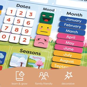 Days of the Week & Weather Learning Chart-40X32cm、磁気ハンギングループ付き子供向けの私の最初のカレンダー - Product Image 4