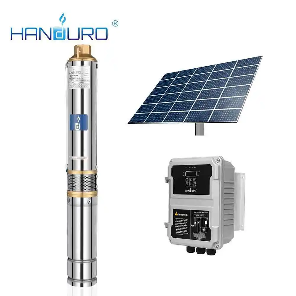 Bomba de agua sumergible con energía solar, dispositivo de bombeo solar de 72v, 600w, 5,5 m, 3/h, 42m