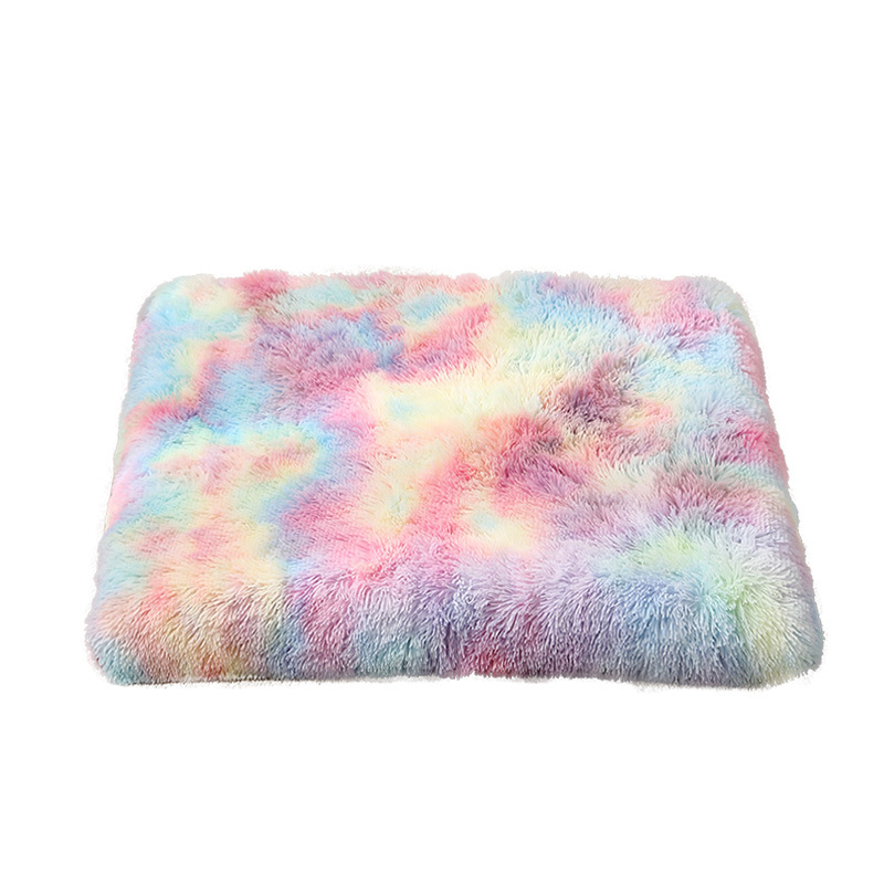 Tapis éponge moelleux motif arc-en-ciel tie-dye