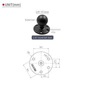 Heavy Duty Industrial Computer <strong>Mounts</strong> 2.25&quot; D Size with 21cm Arm and 3.68&quot; Round Plates GPS for Ram <strong>Mounts</strong> - Product Image 4