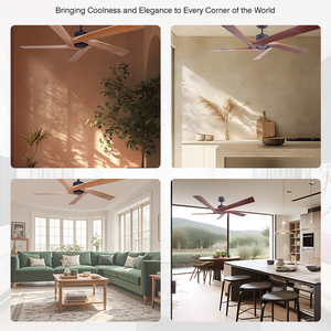Beliebtes Design Wohnzimmer Schlafzimmer 55 Zoll 5 Massivholz klingen Slient <span class=keywords><strong>Remote</strong></span> Smart Control Decken ventilator