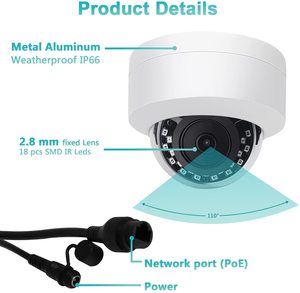 OEM支持4MP闭路电视摄像机迷你网络摄像机室外IP66内置麦克风红外30m WDR H.265 P2P圆顶ip摄像机 - Product Image 3