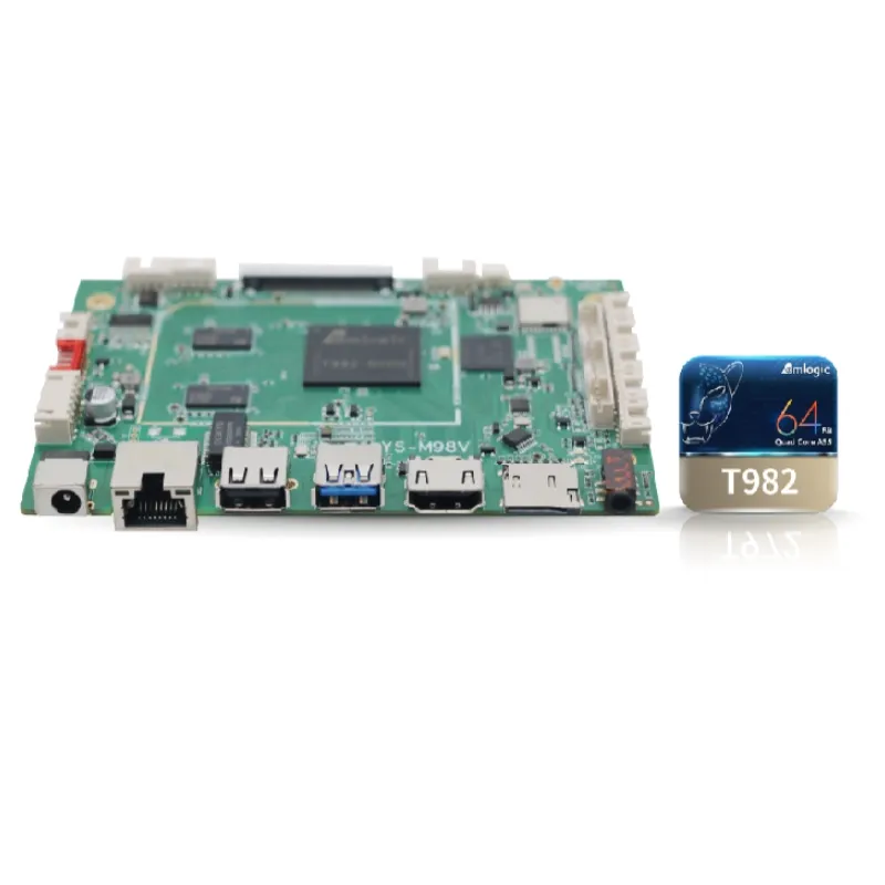 Fabricante de placas Amlogic T982 V-by-One Android11 ARM Embedded Motherboards para LCD Digital Signage Electronic