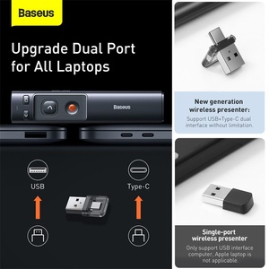 Baseus 2.4G penna Presenter Wireless presentazione PowerPoint Clicker USB RF telecomando Flip Pointer per PPT Slide adancer Pen - Product Image 3