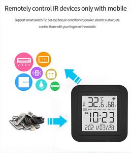 Tuya Wifi IR telecomando con sensore di temperatura e umidità sistema di casa intelligente compatibile schermo LCD digitale Max Voltage 5V - Product Image 3