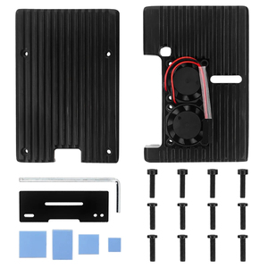 Raspberry Pi 4B Caja de aleación de aluminio Caja de metal de carcasa productiva con ventiladores de refrigeración duales para Rpi 4 Modelo B - Product Image 6
