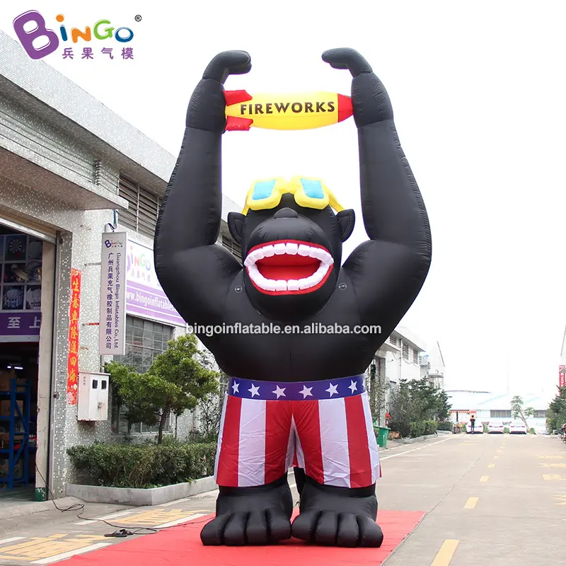 Tùy chỉnh inflatables quảng cáo khuyến mại Inflatable động vật phim hoạt hình trang phục bơm hơi khổng lồ Khỉ đột tên lửa