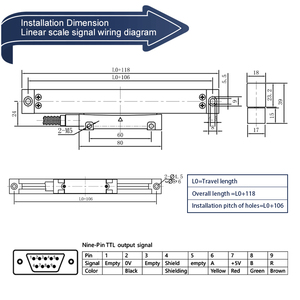 Ditron Auflösung 1um/5um Schlanke dünne lineare Skala/optischer linearer Encoder Optische Glas waage für Dro-Fräs-/Drehmaschine - Product Image 5