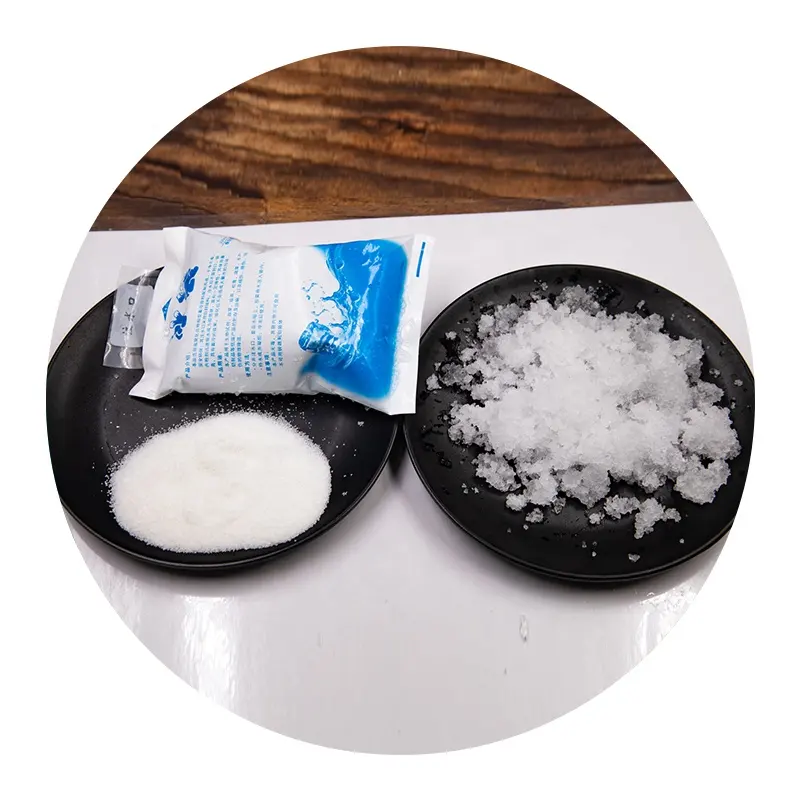 Sac de glace en poudre de polymère Super absorbant soco, matière première, Polyacrylate de Sodium pour les Packs de refroidissement