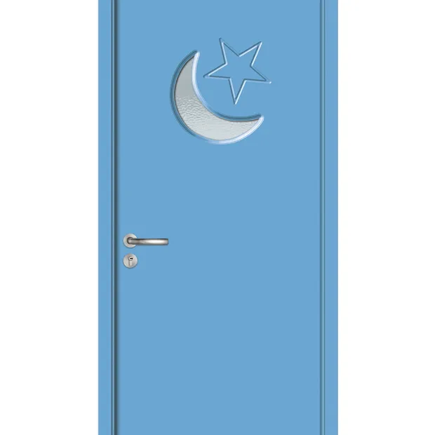 GA20-114B The Cartoon Moon & Star Design Porte intérieure en bois PVC & MDF Portes de chambre d'enfant pour la maternelle fabriquées en Chine