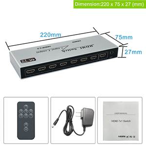 4K 7 Port <strong>hdmi</strong> <strong>Switcher</strong> Remote 7 in <strong>1</strong> Out Ports <strong>HDMI</strong> Switch 7x1 Video <strong>Switcher</strong> with Remote - Product Image 2