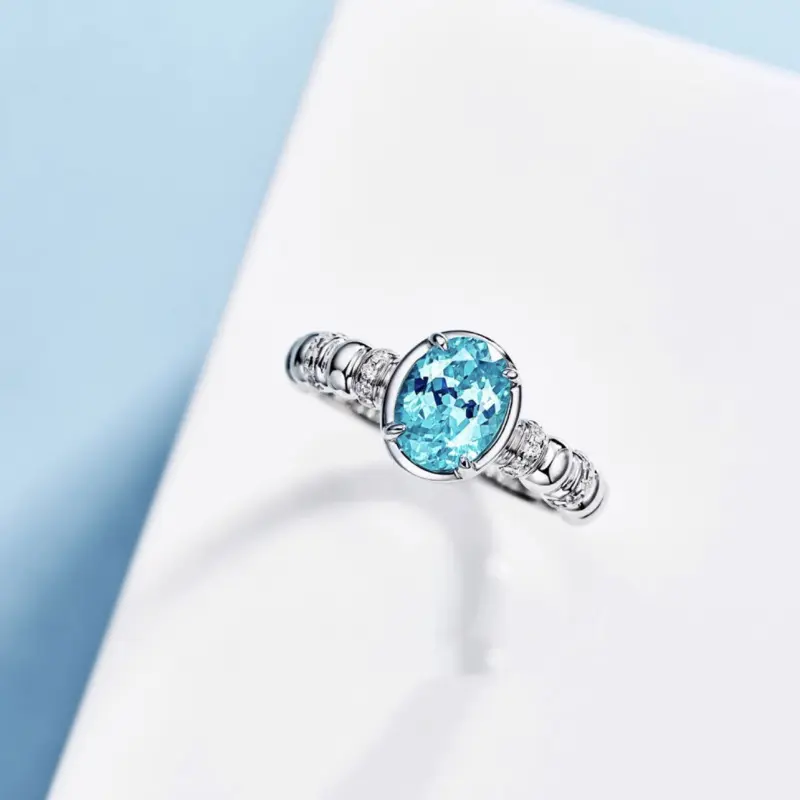Nuovo anello aperto blu mare zircone di alta qualità, resistente alle allergie e non facile da sbiadire fashion anelli gioielli donne