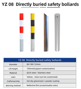 עמודי נירוסטה עמידים בפני פגיעות, להתקנה על פני השטח, עם מחזירי אור פריזמטיים בעלי עוצמה גבוהה, הגנה בתקן IP68, מותאמים אישית עבור - Product Image 4