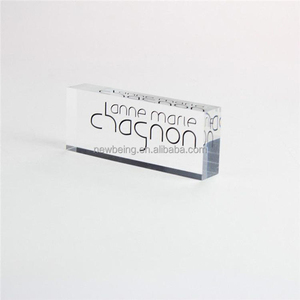 Bloque de sello de plexiglás Lucite, Diamante pulido rectangular, Cubo de exhibición de bloque acrílico transparente - Product Image 1