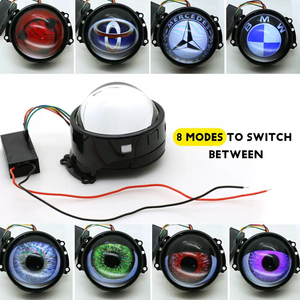 8モードダイナミックデーモンアイLED装飾レンズヘッドライトリア改造車用の新しい12Vイーグルアイライト9 No. - Product Image 3