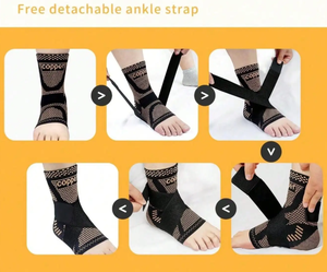 Soporte de Tobillo Cooper, Mangas de Compresión para Pies para Hombres y Mujeres, Correas de Tobillo, Soporte de Tobillo para Deportes Diarios, Entrenamiento, Levantamiento de Pesas - Product Image 3