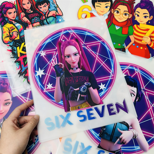 เสื้อยืดพิมพ์ลายโลโก้สีสันสดใสพิมพ์ลายด้วยความร้อนออกแบบได้ตามที่ต้องการสติกเกอร์ไวนิลพิมพ์แบบลอกลาย DTF - Product Image 5