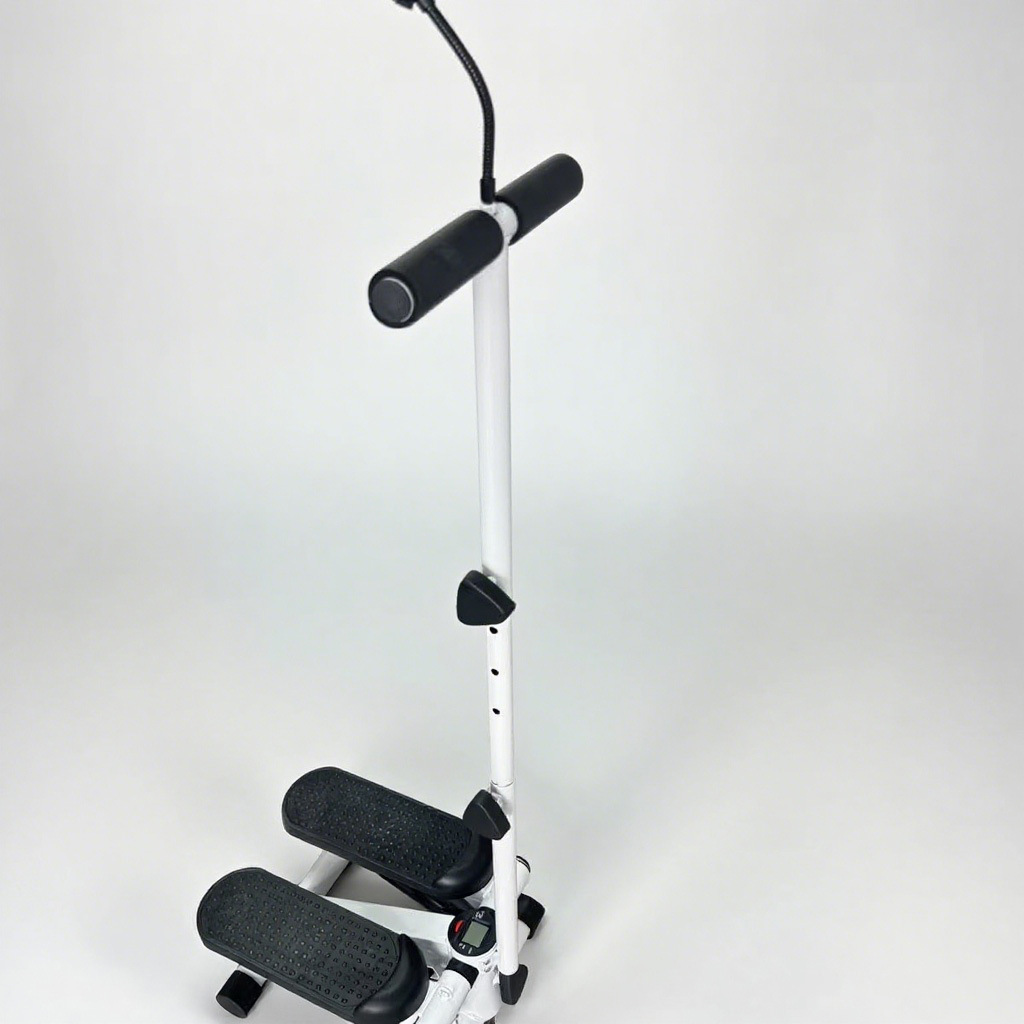 black Upgraded stepper with handrails + phone holder