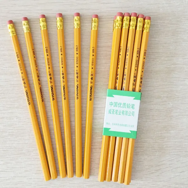 Alat tulis kreatif dengan karet HB Logs pensil siswa grosir hadiah anak-anak