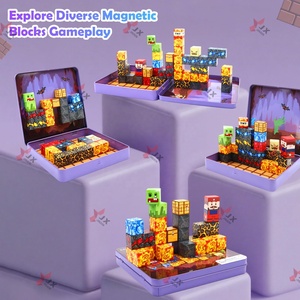 2025 Trending 49 Stuks Plastic Magnetische Kubussen Steel Leren Reis Speelgoed Set Draagbare Blikken Doos Mini Magnetische Bouwstenen Voor Kinderen - Product Image 2
