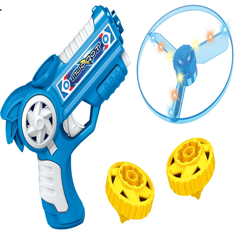 Light function plastic gyroscopic gun toy boys shooting game outdoor toy for kids