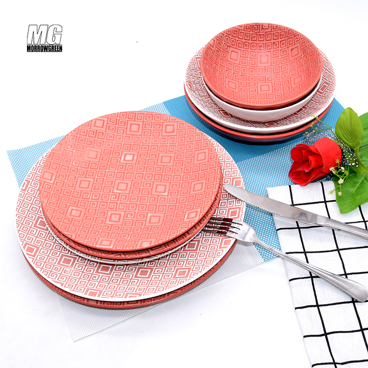 Ceramic Stoneware Porcelain dinnerware Dinnerware Set Wedding Engraving New Arrived dishes Sets ceramic dinner plates set