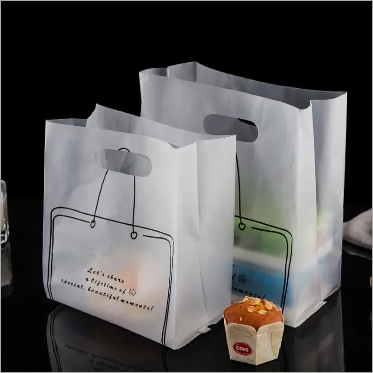 الطباعة الملونة القابلة للتحلل الحيوي تصميم مخصص البلاستيك إخراج حقيبة لمطعم