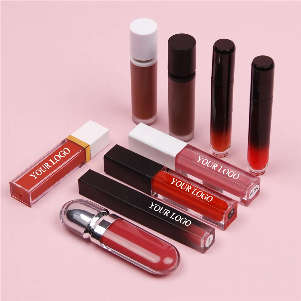 Private Label Cosméticos batom líquido fosco Long Lasting Lipgloss Líquido À Prova D' Água Maquiagem Velvet Matte Lip Gloss kit