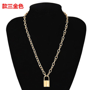 Lock <strong>Chain</strong> Necklace, Egirl <strong>Chains</strong>, Statement Lock Key Pendant Necklace Silver Set Eboy Long Multilayer <strong>Chains</strong> Punk Choker - Product Image 5