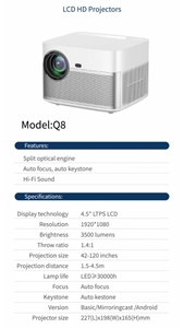Máy chiếu hàng đầu với đèn LED hiệu quả cao cho các bài giảng trong lớp học tương tác Máy chiếu <span class=keywords><strong>Video</strong></span> LCD - Product Image 6