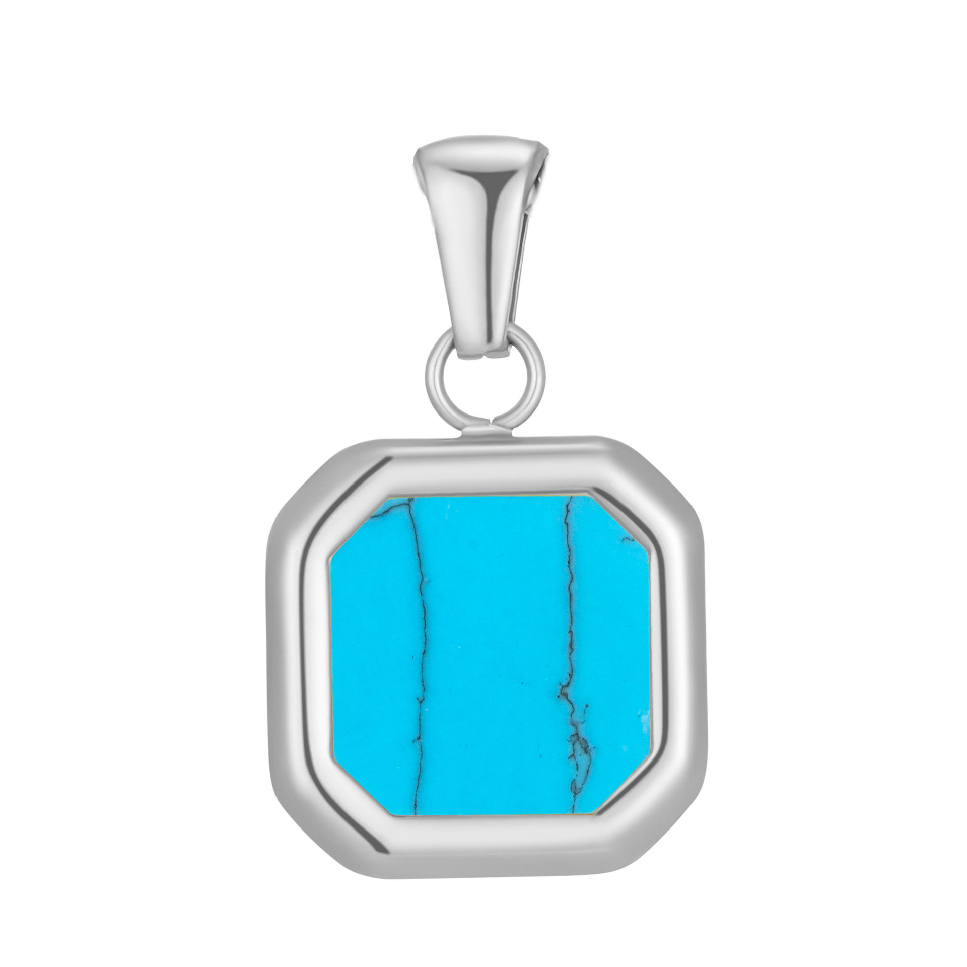 Pendentif turquoise couleur acier