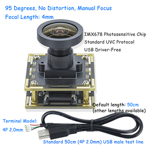 工場OEM 1/1.8インチIMX678 8MP HDR広角ミニ4KカメラモジュールFF CMOSセンサー60FPS歪みフリーUSBカメラモジュール