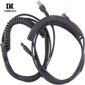 Chinese Factory 3M LS2208 Coiled USB to RJ48 Barcode Scanner <strong>Cable</strong> CBA-U02-C09PAR PVC Jacket Braid Shielding for Computer Use - Product Image 5