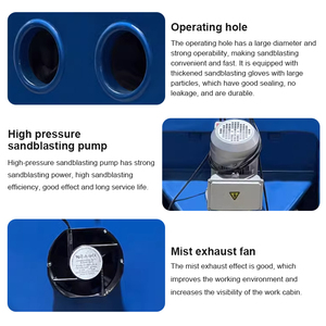 220V Manual <strong>Wet</strong> Liquid <strong>Blast</strong> Cabinet Sandblasting Blaster with Dust Collector and Cleaning System - Product Image 5