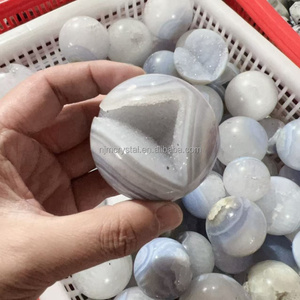 ブルーレースアゲートDruzy Sphereヒーリングクリスタル石英ジオードボールクラフト装飾用 - Product Image 6