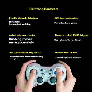 Logitech F710 çift titreşim kablosuz Gamepad 2.4 GHz USB NanoReceiver 4 anahtarı d-pad denetleyici - Product Image 6