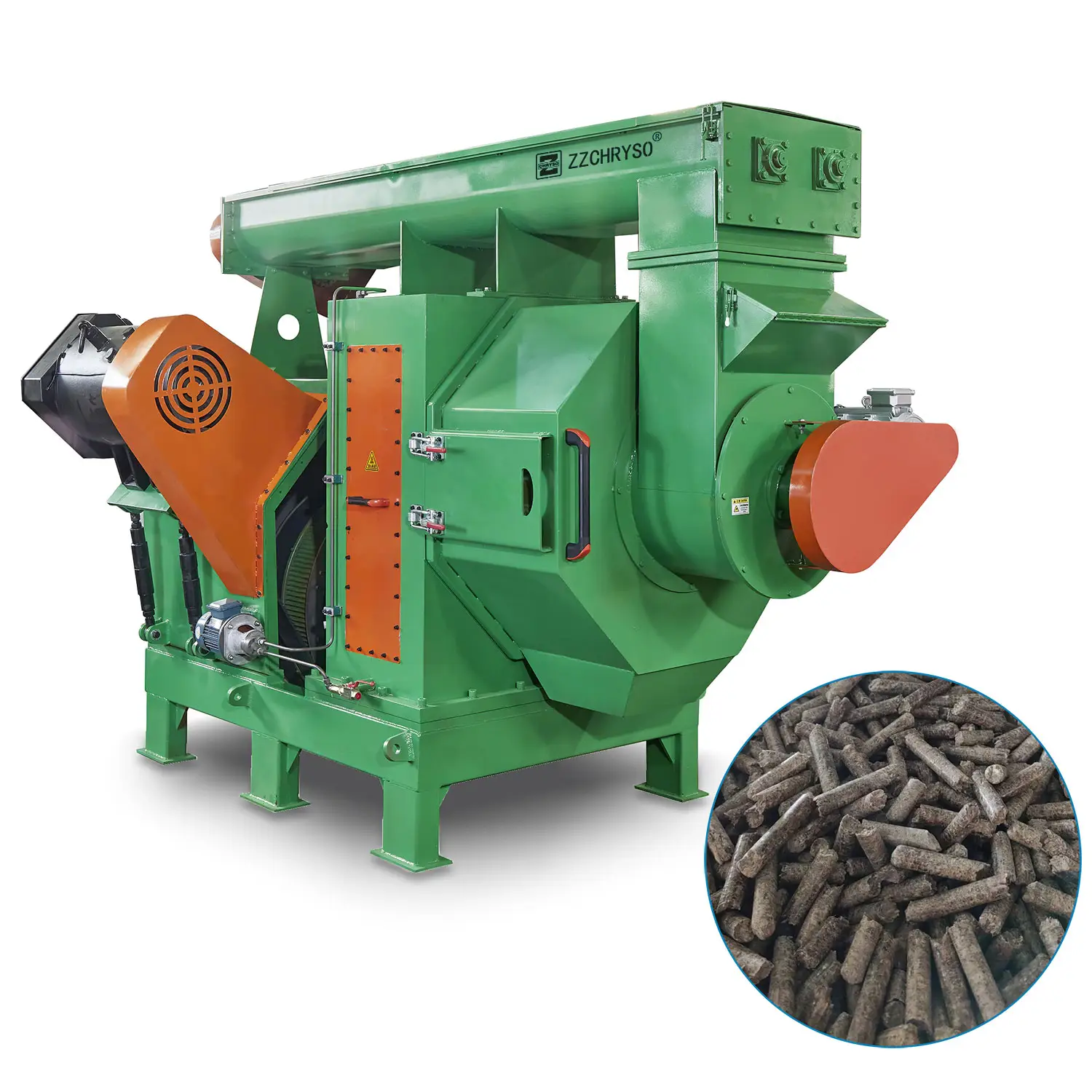 ZZCHRYSO Máquina de granulação de alimentação durável Granulador de farelo de grama Máquina de prensagem de pelotas de serragem de madeira para venda