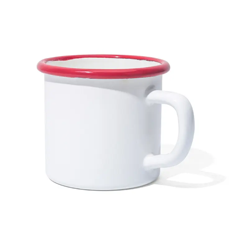 Ebay vendita calda 450 ml smalto falò tazze tazze smaltate personalizzate tazza in ceramica con infusore regalo promozionale