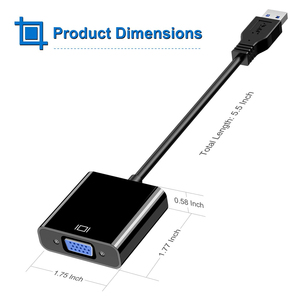 Adaptador USB a VGA, convertidor de pantalla múltiple de tarjeta de video externa para monitor de proyector de PC portátil - Product Image 2