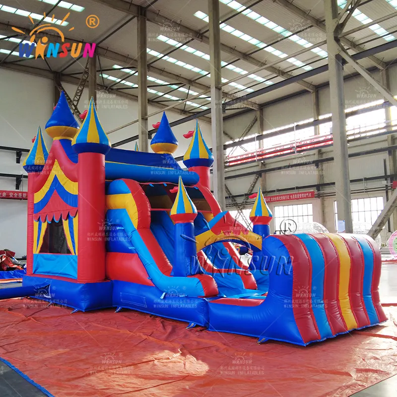 Kommerzielle aufblasbare Kinder springen Spielzeug Happy Time Carnival Bounce House aufblasbar mit Rutsche für Party