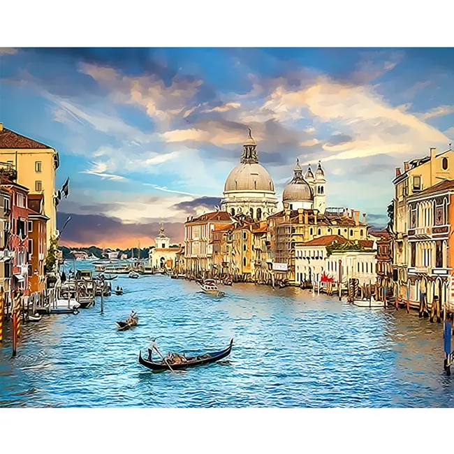 CHENISTORY 992556-Y famoso paisaje de la capital del agua italiana pinturas DIY por números lienzo pintura al óleo por números para venta al por mayor