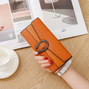 全新女式钱包拉链开合长款时尚三折撞色扣多卡位手提包 - Product Image 4