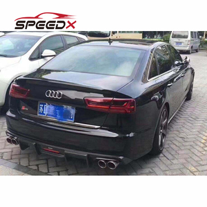 Audi A6 C6 C7 için karbon difüzör işık ile gerçek karbon Fiber A6 A6L arka S hattı difüzör - Product Image 3