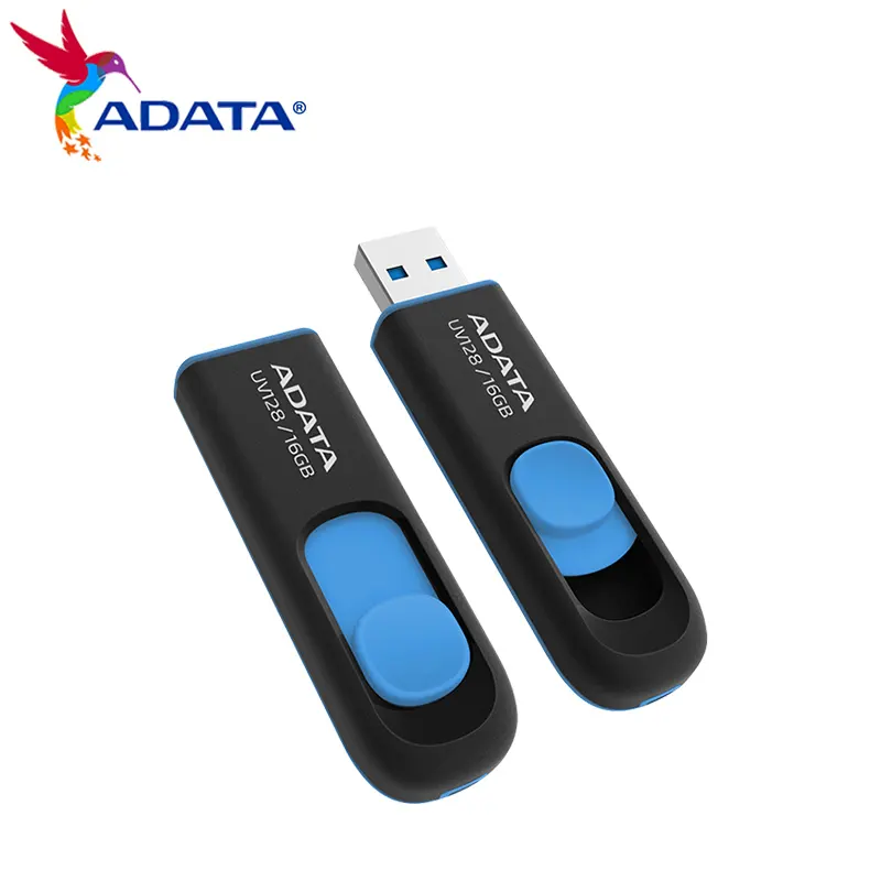 ADATA UV128 USB Flash Drive 32GB, Pen Drive 64GB 128GB kecepatan tinggi USB 3.2 Gen 1 256GB, stik memori USB Disk